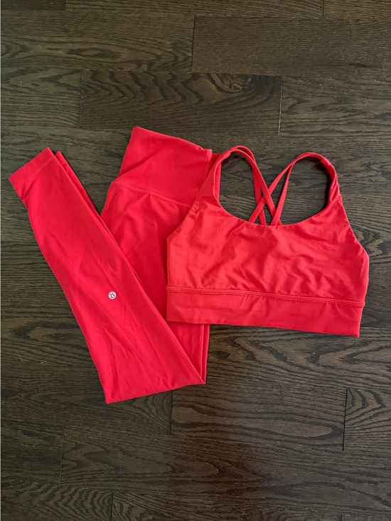 lululemon athletica Pants - Lululemon Hot Heat Matching Set Wunder Train Tight 28" & Energy Longline Bra 8